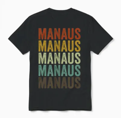 Manaus Brazil Retro Vintage Unisex T-Shirt - Black