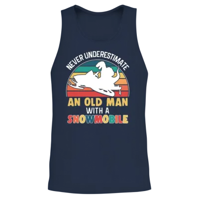 Funny Snowmobile Ride Snowmobiling Unisex Tank Top - Navy