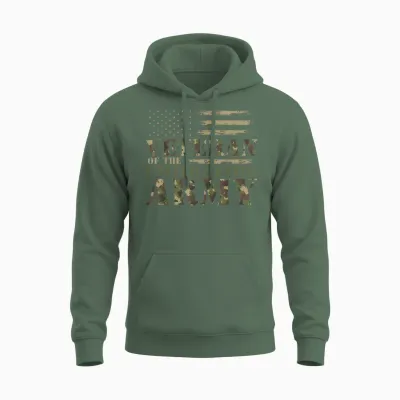 Veteran of the United States Army Camouflage Us Flag Veteran Unisex Hoodie - Military Green
