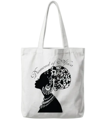 Diamond of Africa Black Power Tote Bags - White