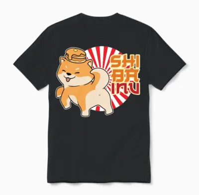 Shiba Inu Japanese Dog Breed Pancake Hunting Dog Unisex T-Shirt - Black