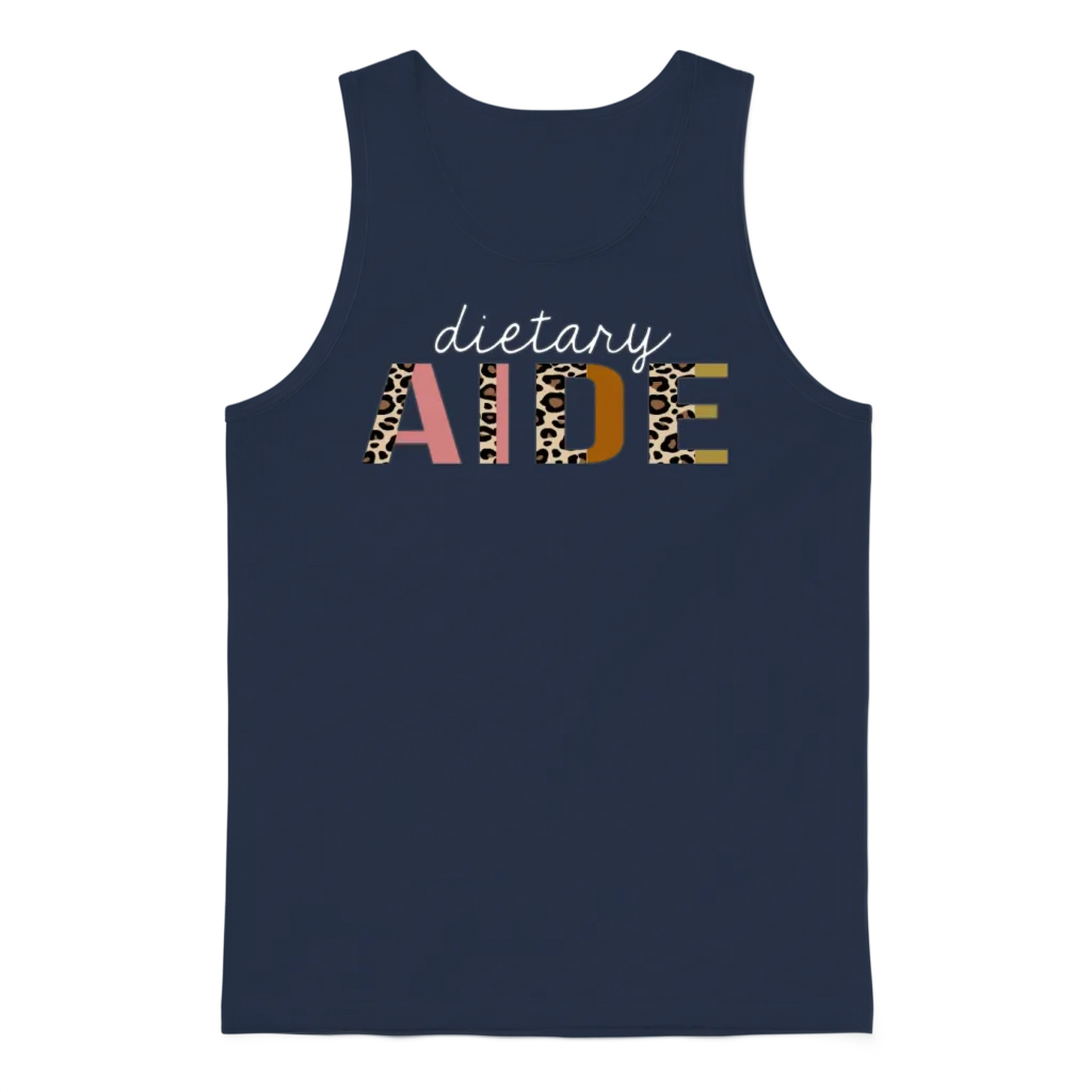 Dietary Aide Leopard Print Funny Gift Unisex Tank Top - Navy