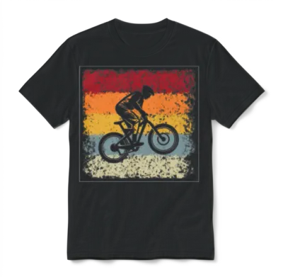 Mountainbike Retro Unisex T-Shirt - Black