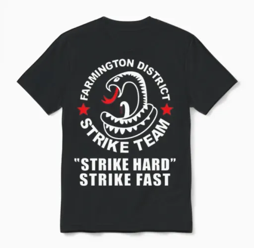 The Shield Inspired Farmington District Strike Unisex T-Shirt in Black