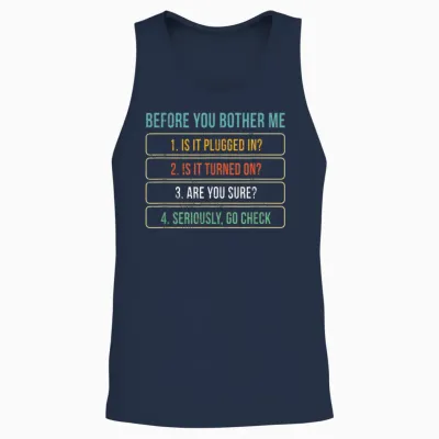 Funny Information Technology Tech | Technical Support Gift T-Shirt Small Unisex Tank Top - Navy