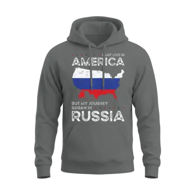 Born Russian Russia American Usa Citizenship Unisex Hoodie - Graphite Heather
