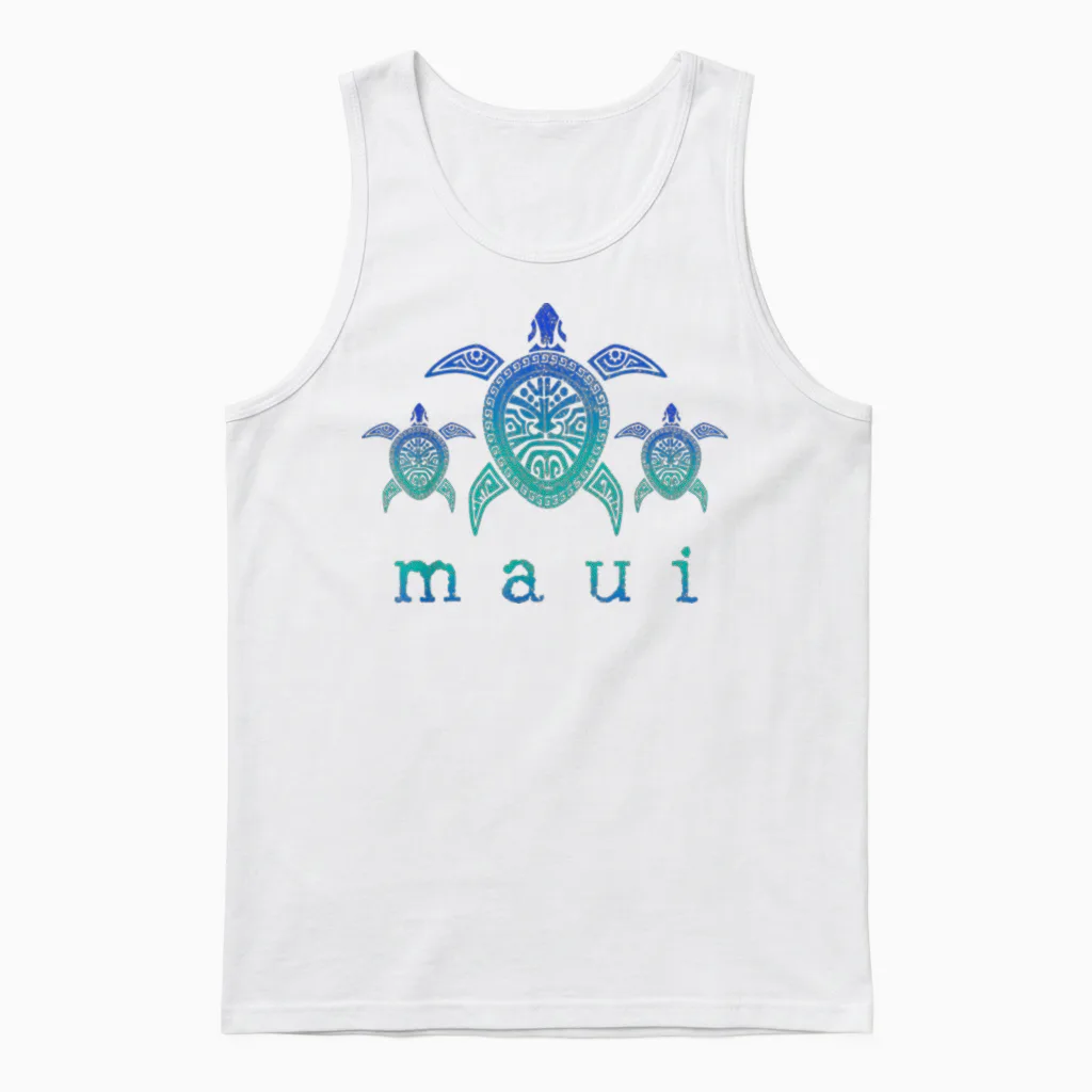 Maui - Hawaii Sea Turtles Hawaiian Scuba Diving Souvenir Unisex Tank Top in White