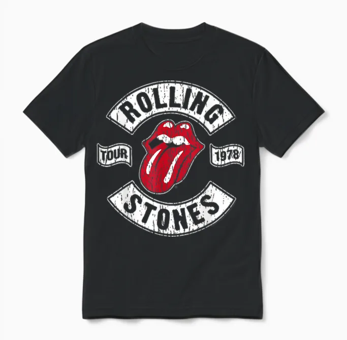 Official the Rolling Stones Us 78 Tour Black for Fans Unisex T-Shirt in Black