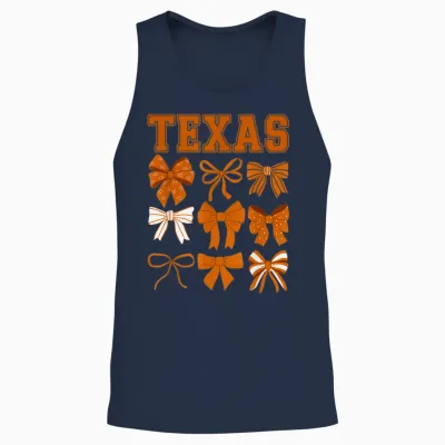 Texas Tx Women Toddler Girls Coquette Bow Y2k State Pride Unisex Tank Top - Navy