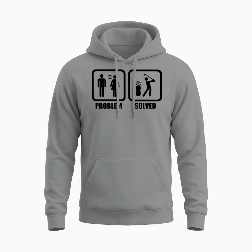 Funny Golf Problem Solved Unisex Hoodie in Sport Grey