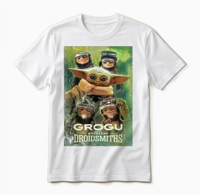 Star Wars: the Mandalorian and Grogu Anzellan Droidsmiths Unisex T-Shirt in White
