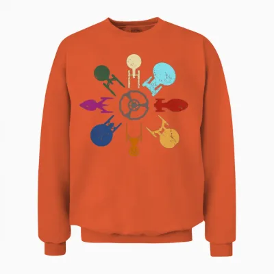 Starships (clock Layout) Unisex Sweatshirt - Orange
