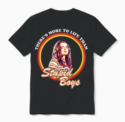 Netflix Stranger Things Max More to Life Than Stupid Boys Short Sleeve Unisex T-Shirt - Black