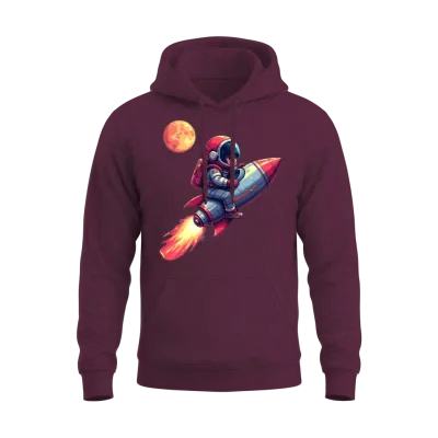 Retro Pixel Space Quest Unisex Hoodie - Maroon