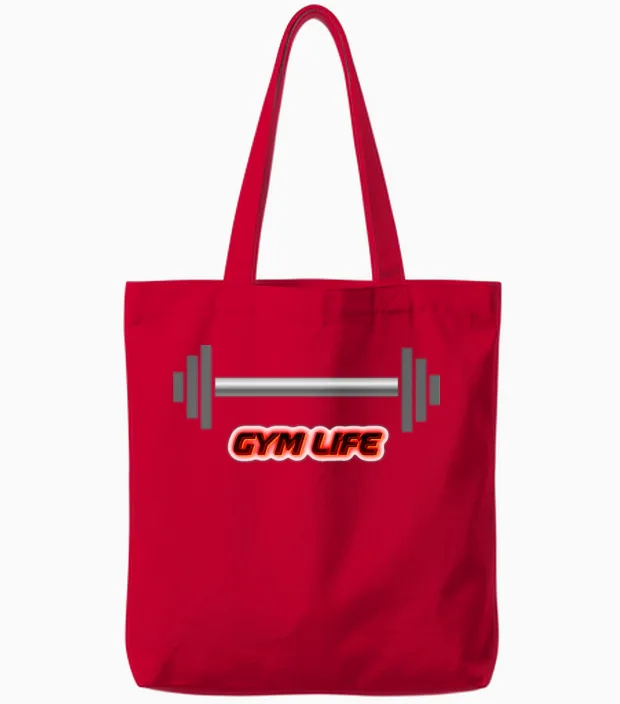 Gym Life Style & Lifting Tote Bags in Red