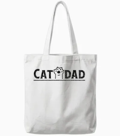 Worlds Best Cat Dad Ever Vintage Cat Dad Father Day Men Tote Bags - White