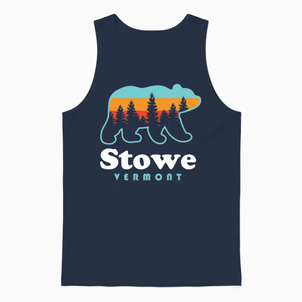 Stowe Vermont Bear Stowe - Wildlife Unisex Tank Top in Navy