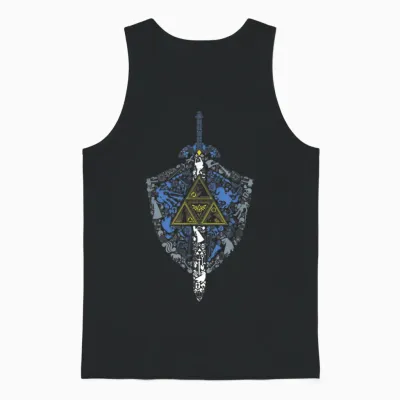 Nintendo Zelda Hylian Shield Element Icons Graphic Unisex Tank Top - Black
