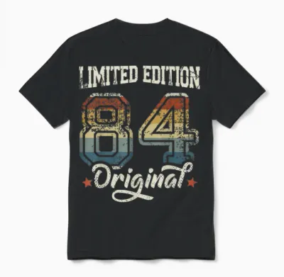40th Birthday Man Woman 40 Years 1984 Decorative Funny Gift T-Shirt, Black Unisex T-Shirt - Black