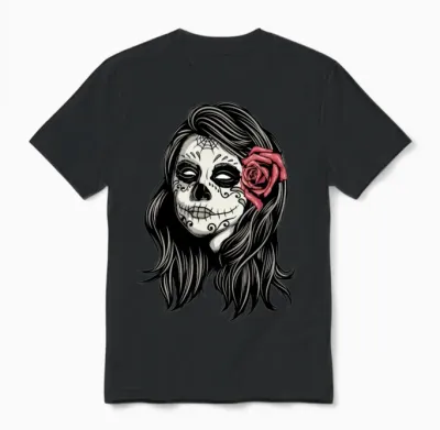 Santa Muerte Holy Woman Unisex T-Shirt - Black