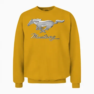 Mustang Emblem Unisex Sweatshirt - Gold