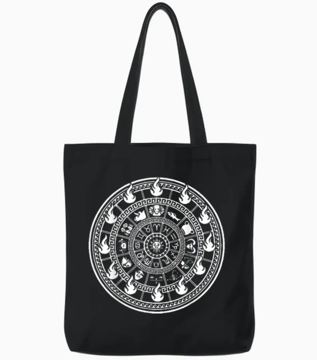 Zodiac Signs for Knights Houses T-Shirt, Black Tote Bags in Black