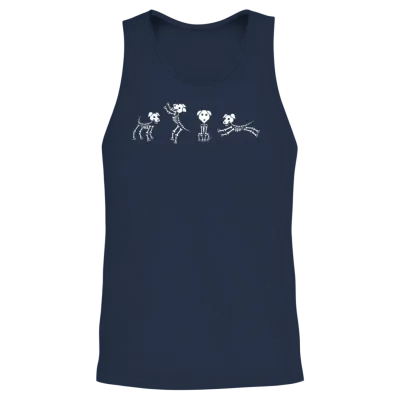 Spooky Dancing Dog Skeletons Classic White Hallowe Unisex Tank Top - Navy