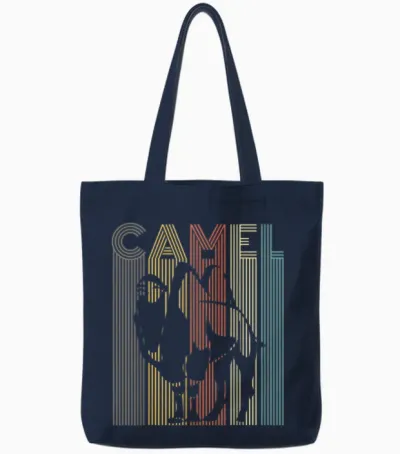 Vintage Camel T-Shirt Retro Camel Shirt Women Men Children T-Shirt, Black Tote Bags - Navy