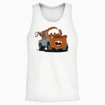 Disney and Pixar's Cars Mater Tow Truck Big Pic Costume Unisex Tank Top - White