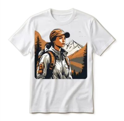 Hiking Girl Unisex T-Shirt - White