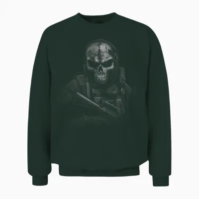 Force D'intervention - Masque De Jeu - Motif Tête De Mort Unisex Sweatshirt - Forest