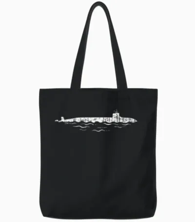 Us Navy Submarine Vessel Vintage Submariner Tote Bags - Black