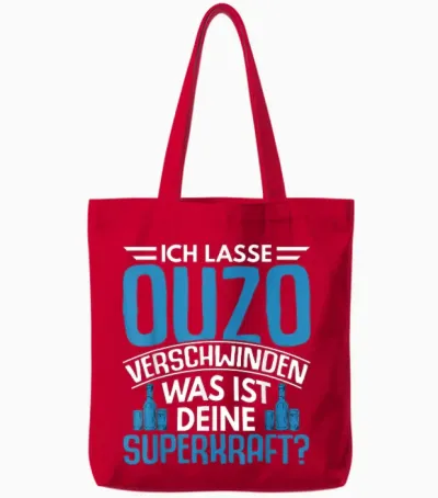 Lustige Grafiken Und Mehr Ouzo Schnaps Spruch Geschenk Greiche Griechenland Geschenkid T-Shirt, Unisex-Erwachsene, Schwarz, S Tote Bags - Red