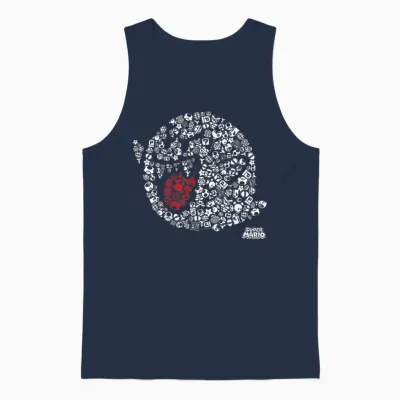 Nintendo Super Mario Iconic Boo Portrait Graphic Unisex Tank Top - Navy