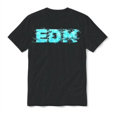 Edm Music Retro Glitch Aesthetics Techno Lover Unisex T-Shirt - Black