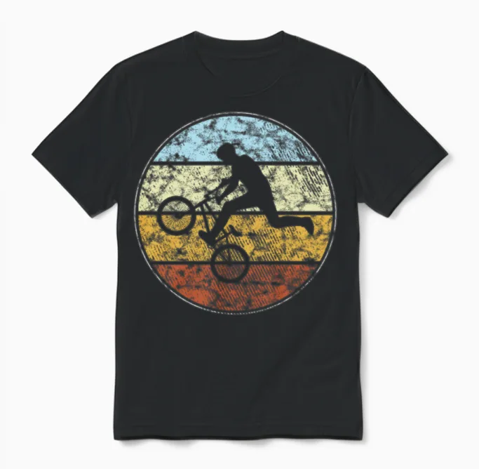 Bmx Retro Cycling Gift Unisex T-Shirt in Black