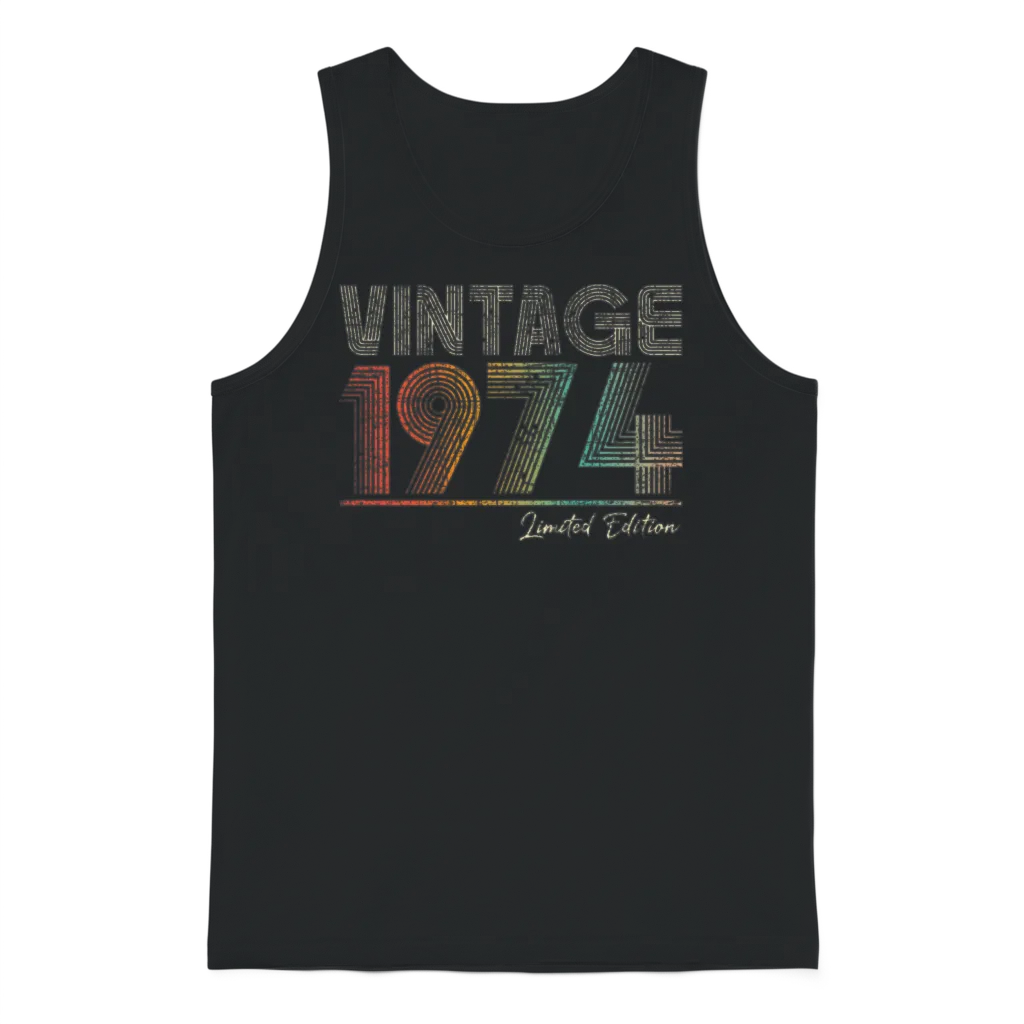 49 Years Old Vintage 1974 49th Birthday Gifts Unisex Tank Top - Black