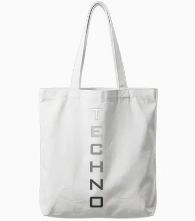 Techno Party Festival Electro Music Tekkno Rave House Trance T-Shirt, Black, S Tote Bags - White