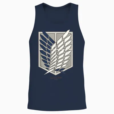 Attack on Titan Scout Regiment Shield Aot Anime Unisex Tank Top - Navy