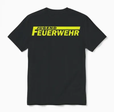 Jugendfeuerwehr Schriftzug Groß Rücken - Feuerwehr Unisex T-Shirt - Black
