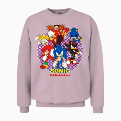 Sonic the Hedgehog Heroes & Villains Epic Portrait Unisex Sweatshirt - Light Pink
