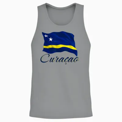Curacao-Flagge, Patriotisch, Herren, Damen, Kinder, Curaçao, Niederländisch Unisex Tank Top - Sport Grey