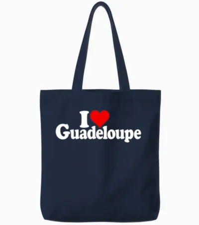J'adore Heart Guadeloupe Tote Bags - Navy