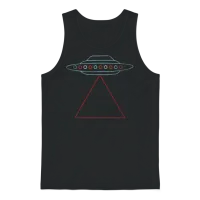 Retro Ufo Unisex Tank Top - Black – 1
