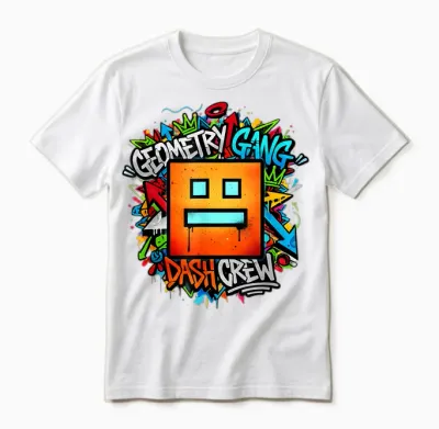 Geometry Gang Dash Crew Unisex T-Shirt - White