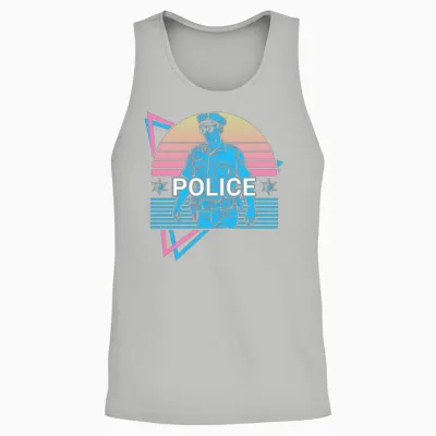 Police Retro Police Officer Unisex Tank Top - Ash