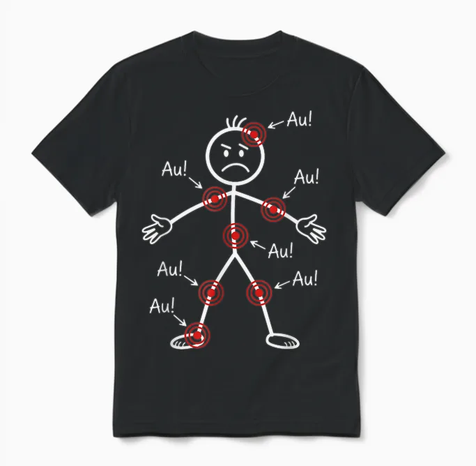 Lustig älter Werden Alter Mann Alte Frau Aua Au Geburtstag Unisex T-Shirt in Black