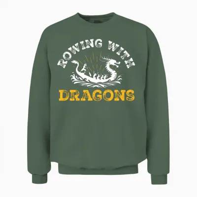 Rowing with Dragons Dragonboat Unisex Sweatshirt - Military Green