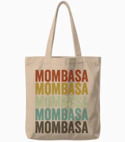 Mombasa Kenya Retro Vintage Tote Bags - Natural