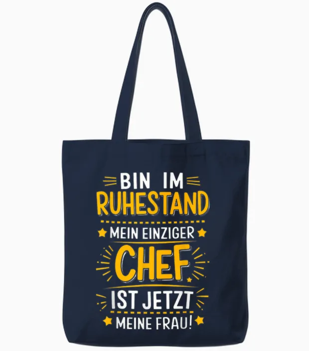 Pension 2026 Retirement Pensioner Funny Retirees Tote Bags in Navy